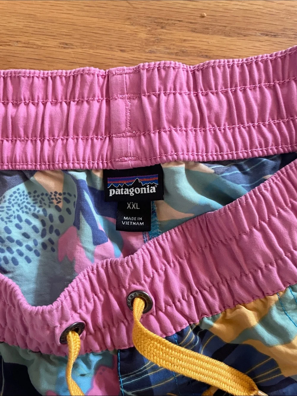 Patagonia Baggies in Pink- super cute design + fit adult small!